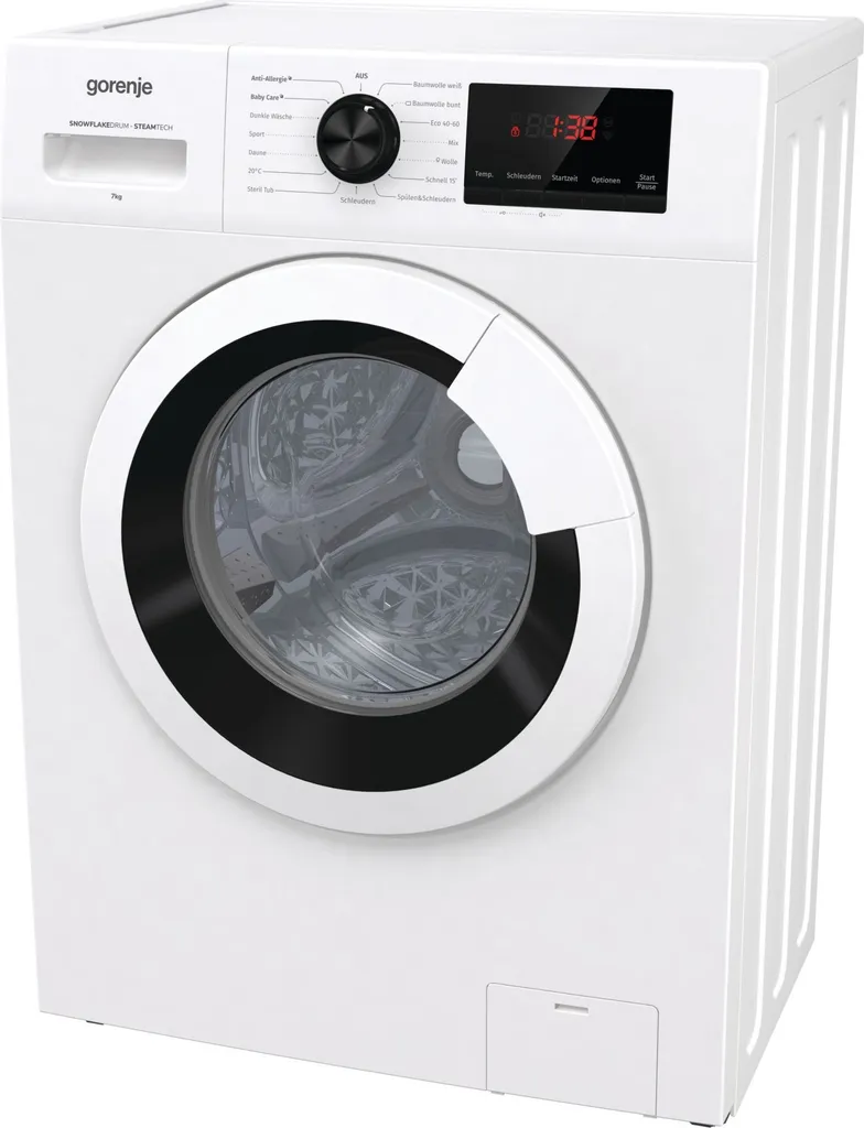 Gorenje WHP74EPS Waschmaschine - Freistehend - Frontlader - 7 Kg Fassungsvermögen - 1400 U/min. - AquaStop - Weiß - Wasserpegelsensor - 15 Programme - Kindersicherung 2 Gorenje WHP74EPS Waschmaschine - Freistehend - Frontlader - 7 Kg Fassungsvermögen - 1400 U/min. - AquaStop - Weiß - Wasserpegelsensor - 15 Programme - Kindersicherung – Bild 2