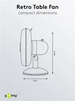 Goobay Retro Tischventilator Mit 3 Leistungsstufen, 40cm Durchmesser (12 Zoll) - Neigbar, Schwenkbar, Super Leise - Verchromt -Luft Wrame Haus Geschaft a6ad40c10a6beee7e88db0b4f8a594d8