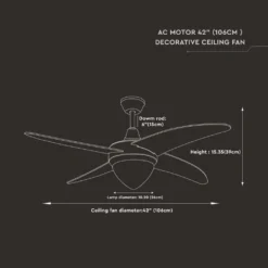 V-tac VT-6043 Deckenventilator Mit Beleuchtung - CCT - Fernbedienung 18 V-tac VT-6043 Deckenventilator Mit Beleuchtung - CCT - Fernbedienung -Luft Wrame Haus Geschaft a9df27f7e0b5786b35983c4d08b42377
