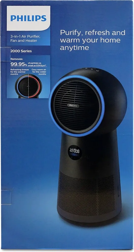 Philips Luftreiniger 3 In 1 AMF220/15 Lüfter 7,5-15-25; Heizung 1250-1500-2200 W, Geeignet Für Räume Bis 42 M², Schwarz 5 Philips Luftreiniger 3 In 1 AMF220/15 Lüfter 7,5-15-25; Heizung 1250-1500-2200 W, Geeignet Für Räume Bis 42 M², Schwarz – Bild 5