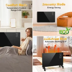 Aigostar Elektroheizung, Elektro Glasheizung, Konvektor-Heizung, LED Touchscreen Einstellbare Temperatur, 2000 W -Luft Wrame Haus Geschaft ade9369e804af2e74ddf4ac0f393379f