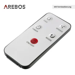 AREBOS Turmventilator Mit Fernbedienung & Timer, 40 Watt, Mit 3 Geschwindigkeitsstufen & Sleep-Modus, Weiß -Luft Wrame Haus Geschaft ae361c22e3e9f07abd442b80f0d682bd
