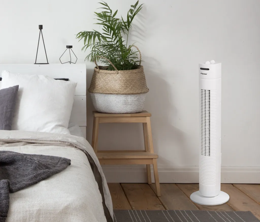 Bestron Turmventilator Mit 3 Geschwindigkeitsstufen, Inkl. 75° Oszillation-Funktion, Timer, Höhe: 78cm, 35W, AFT760Z, Farbe: Weiß 3 Bestron Turmventilator Mit 3 Geschwindigkeitsstufen, Inkl. 75° Oszillation-Funktion, Timer, Höhe: 78cm, 35W, AFT760Z, Farbe: Weiß – Bild 3
