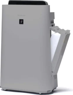 SHARP UA-HD50E-L Luftreiniger (mit Befeuchtungsfunktion, Verbesserung Der Luftqualität, Ideal Für Allergiker, Drei Stufen Filtersystem, HEPA-Filter, Räume Bis Zu 38 M²) Hellgrau [Energieklasse A] -Luft Wrame Haus Geschaft aef13c7740bd1a259bdfa777d1eb6574
