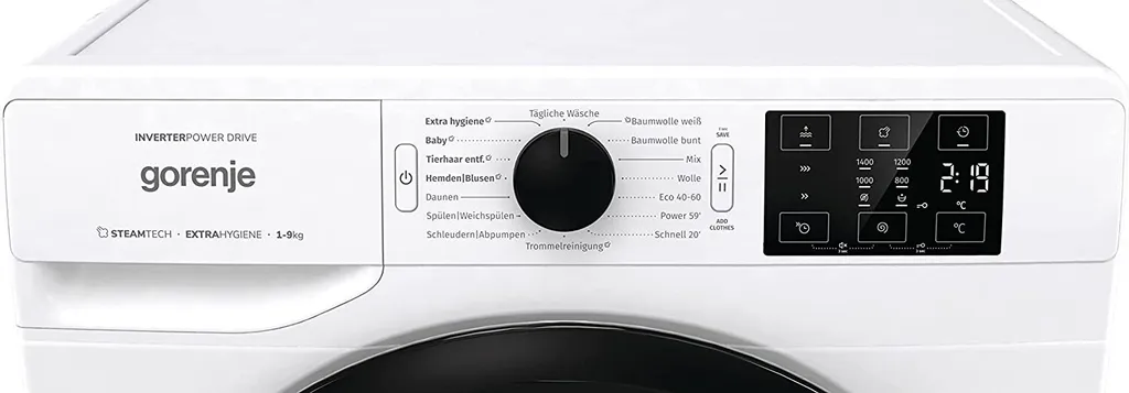 Gorenje WNEI 94 APS Waschmaschine Mit Dampffunktion - 9 Kg Fassungsvermögen - 1400 U/min - 16 Programme - Inverter Motor - Edelstahltrommel - AquaStop - Kindersicherung - Steril Tub - Weiß 5 Gorenje WNEI 94 APS Waschmaschine Mit Dampffunktion - 9 Kg Fassungsvermögen - 1400 U/min - 16 Programme - Inverter Motor - Edelstahltrommel - AquaStop - Kindersicherung - Steril Tub - Weiß – Bild 5