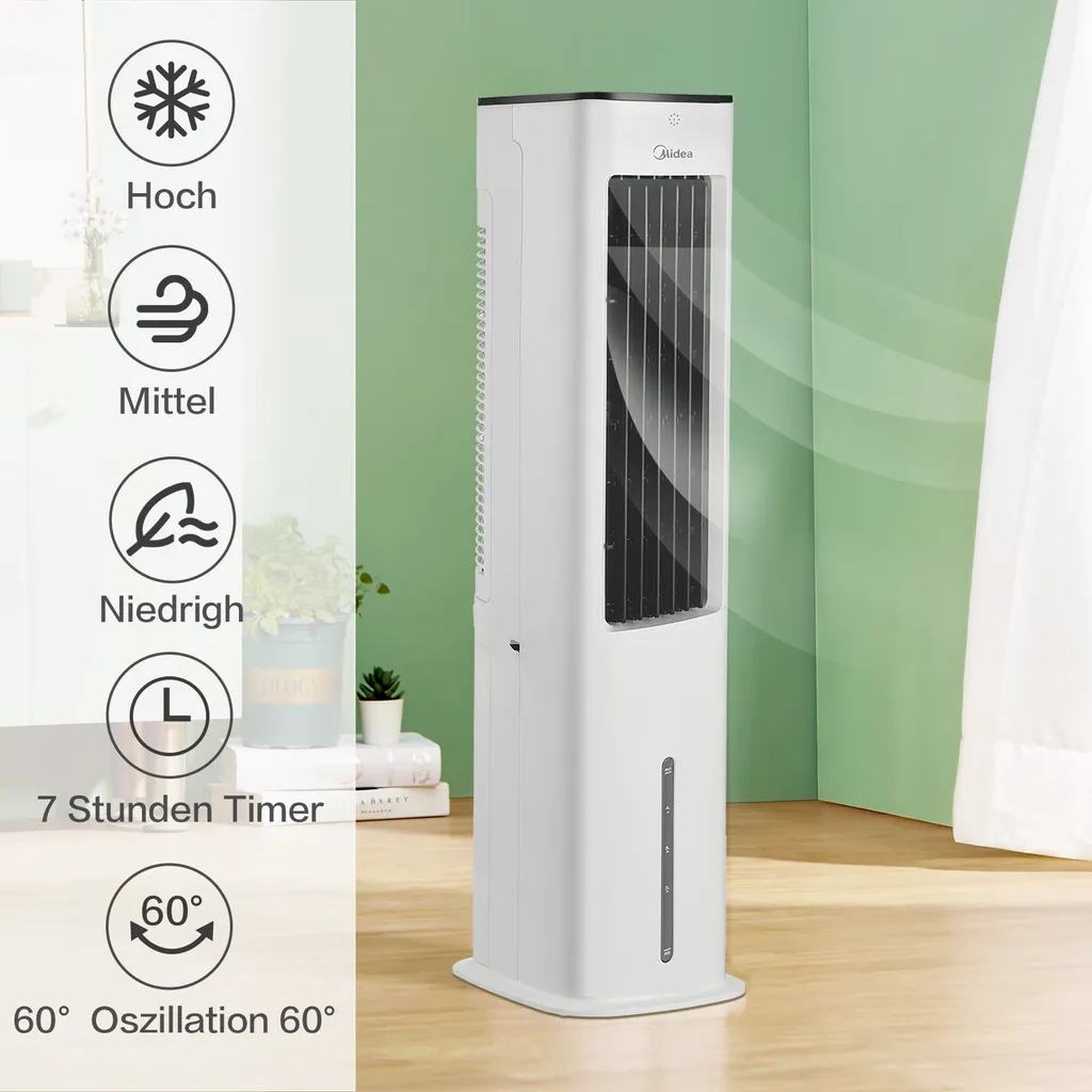 Midea Europe Luftkühler AC100-20ARB Weiss 0MB 3 Midea Europe Luftkühler AC100-20ARB Weiss 0MB – Bild 3