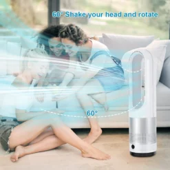 Ventilator Leise, Turmventilator Mit Fernbedienung, Mit Timer, 80°Oszillation, 8 Geschwindigkeitsstufne [A+++] -Luft Wrame Haus Geschaft b07d4434d1c0c46260edd5261f4a4e76