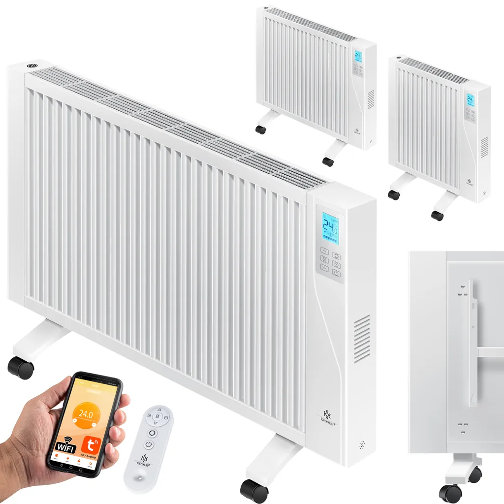 KESSER® Elektroheizkörper Infrarotheizung Energiesparend 2in1 Mobile & Wand-Konvektor Elektroheizung Mit WiFi App-Steuerung & Fernbedienung Radiator Heizung Elektrisch Heizkörper 24h Timer, Farbe:Weiß, Größe:1500W 2 KESSER® Elektroheizkörper Infrarotheizung Energiesparend 2in1 Mobile & Wand-Konvektor Elektroheizung Mit WiFi App-Steuerung & Fernbedienung Radiator Heizung Elektrisch Heizkörper 24h Timer, Farbe:Weiß, Größe:1500W – Bild 2