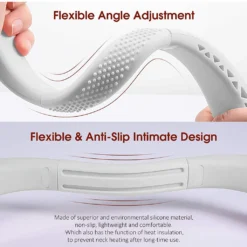 Tragbarer Halsventilator Klimaanlage, 360° Bladeless Kühlventilator Tragbar Nacken Klimaanlage Mit Kühlung Chip & LCD-Schirm, Wiederaufladbarer USB-Sportventilator Für Büro Turnhalle Strand -Luft Wrame Haus Geschaft b0da53baace8582c69d62eac23baf6e2