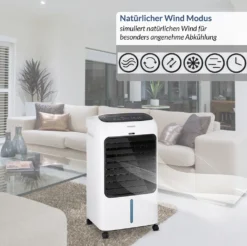 Monzana Luftkühler MZ804 4in1 Fernbedienung 8L Tank Timer Mobil Luftbefeuchter Ventilator Klimaanlage Ionisator Luftkühler LED Display Aircooler Klimagerät -Luft Wrame Haus Geschaft b1673f5451436461a01069a9ff9da6cd