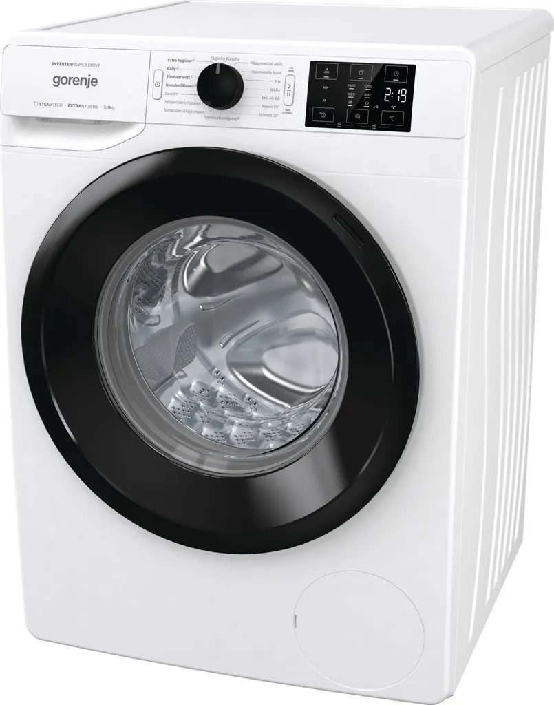 Gorenje WNEI 94 APS Waschmaschine Mit Dampffunktion - 9 Kg Fassungsvermögen - 1400 U/min - 16 Programme - Inverter Motor - Edelstahltrommel - AquaStop - Kindersicherung - Steril Tub - Weiß 1 Gorenje WNEI 94 APS Waschmaschine Mit Dampffunktion - 9 Kg Fassungsvermögen - 1400 U/min - 16 Programme - Inverter Motor - Edelstahltrommel - AquaStop - Kindersicherung - Steril Tub - Weiß