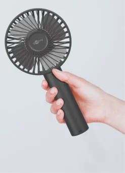 Goobay Tragbarer Handventilator Mit Standfuß - Geräuschlos, Wiederaufladbar - Mit Akku (2000mAh) Und Ladekabel, Schwarz -Luft Wrame Haus Geschaft b433efc7d8c94241fd84f59fa7dc7f21