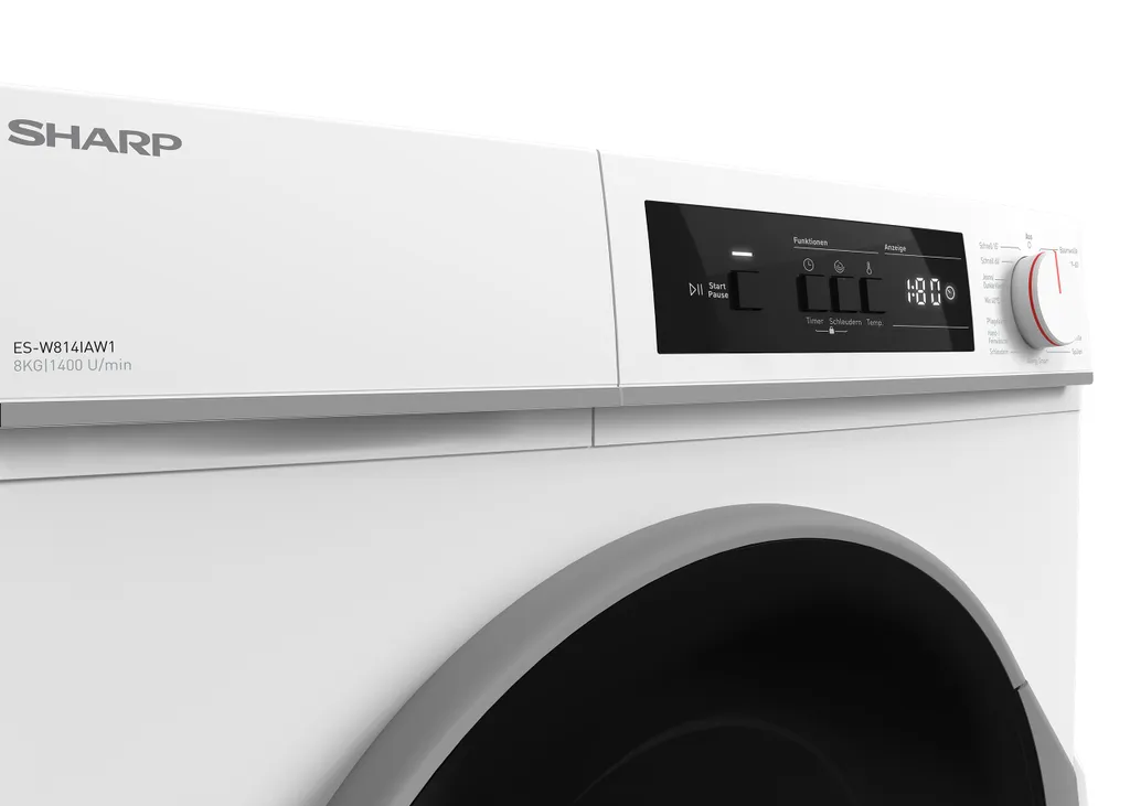 Sharp ES-W814IAW1-DE Waschmaschine (8 Kg / 1400 U/Min) Mit LED Display, Inverter Motor, Überlaufschutz Und AquaStop (weiß) 7 Sharp ES-W814IAW1-DE Waschmaschine (8 Kg / 1400 U/Min) Mit LED Display, Inverter Motor, Überlaufschutz Und AquaStop (weiß) – Bild 7