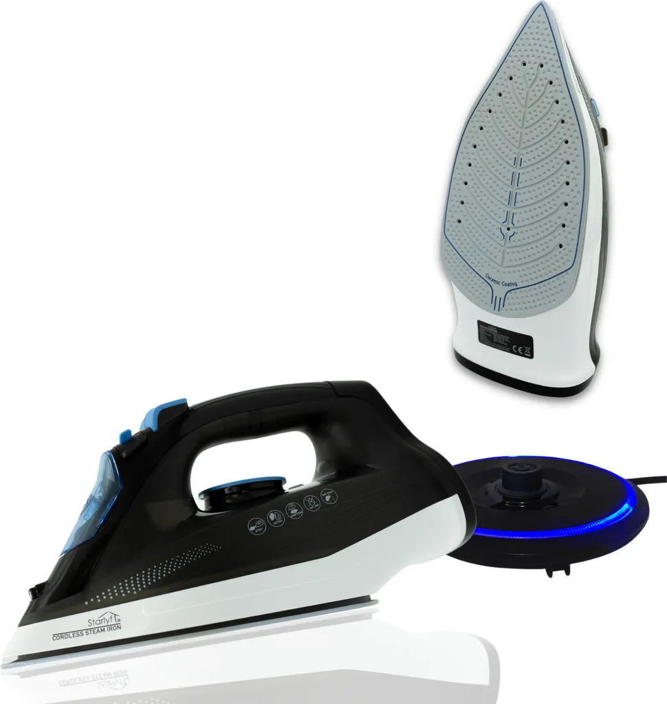 Starlyf® Cordless Steam Iron - Kabelloses Dampfbügeleisen, 320 Ml, 2400 Watt, Schnurlos Dampfbügeleisen, Keramikbeschichtung, Aus Der TV Werbung 1 Starlyf® Cordless Steam Iron - Kabelloses Dampfbügeleisen, 320 Ml, 2400 Watt, Schnurlos Dampfbügeleisen, Keramikbeschichtung, Aus Der TV Werbung