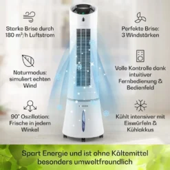Klarstein Mobiles Klimagerät Ohne Abluftschlauch - Luftkühler Mit Wasser Ventilator Luftbefeuchter Luftreiniger Funktion - 6L Wassertank - Air Cooler Klimaanlage Mobil Mit Fernbedienung - Weiß -Luft Wrame Haus Geschaft b6b842f3290bfb87b0f4850c38fd21eb