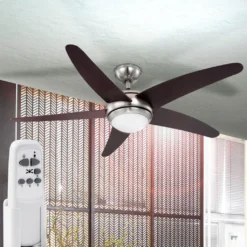 Globo Lighting VENTILATOR Metall Nickel Matt, MDF Wenge, Glas Opal, Fernbedienung, Batterie Inkludiert 2x AAA,, Max. Motorleistung 55W, Optimale Raumnutzung 30m², Abkühlung, Aufheizen, Geschwindigkeitsstufen 80/95/170 RPM, ø: 1320mm, H: 372mm, Exkl. 1x E14 60W 230V 24 Globo Lighting VENTILATOR Metall Nickel Matt, MDF Wenge, Glas Opal, Fernbedienung, Batterie Inkludiert 2x AAA,, Max. Motorleistung 55W, Optimale Raumnutzung 30m², Abkühlung, Aufheizen, Geschwindigkeitsstufen 80/95/170 RPM, ø: 1320mm, H: 372mm, Exkl. 1x E14 60W 230V -Luft Wrame Haus Geschaft b6f9b4ebe5548b27cb5664b2783f0168