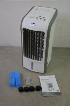 Lifetime Air Luftkühler, Airco, 3 Lüftergeschwindigkeiten, Swing Funktion, 2 Kühlelemente - Mit Befeuchtung Und Reinigung - Weiß - 62 Watt -Luft Wrame Haus Geschaft b7b049572cdb366939ea8978bc73b045