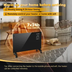 Aigostar Elektroheizung, Elektro Glasheizung, Konvektor-Heizung, LED Touchscreen Einstellbare Temperatur, 2000 W -Luft Wrame Haus Geschaft b7e7e982787f4d817b484c9c922e5769