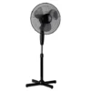 LEX Standventilator Ø40 Cm Mit Nachtlicht, 3 Geschwindigkeiten, Oszillation, 130cm Höhenverstellbar, Schwarz