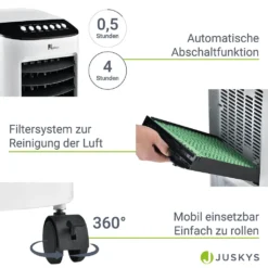 Juskys Mobile Klimaanlage Mit Fernbedienung, Schwingfunktion & Timer – Klimagerät 65 Watt 76 Cm – Luftkühler 3 Geschwindigkeiten – Weiß 24 Juskys Mobile Klimaanlage Mit Fernbedienung, Schwingfunktion & Timer – Klimagerät 65 Watt 76 Cm – Luftkühler 3 Geschwindigkeiten – Weiß -Luft Wrame Haus Geschaft b8e431e406747a9cafb766e298107379
