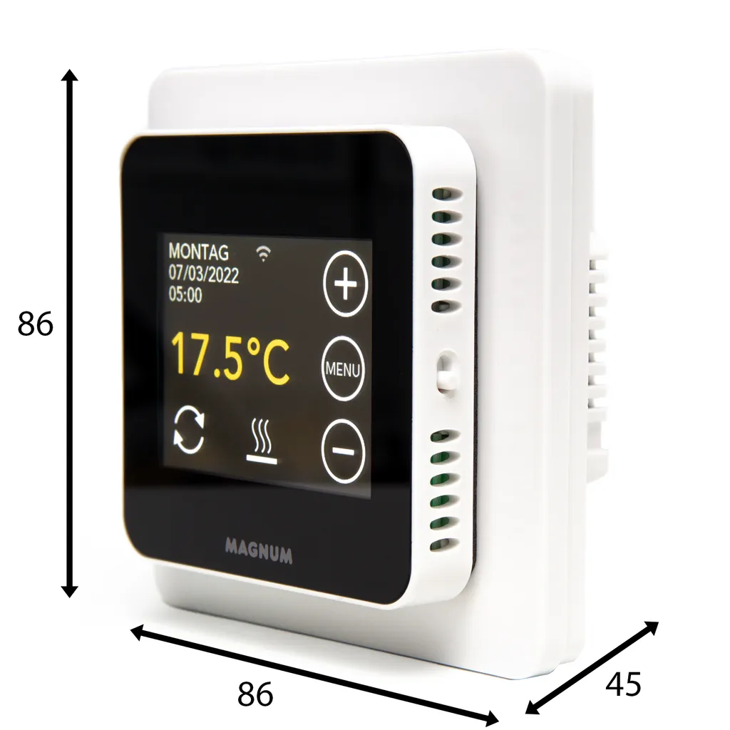 Magnum MRC WiFi Smart Thermostat/ Raumregler Mit Bodenfühler Für Fußbodenheizung, Elektro-Heizung, Konvektor, Tuya Smart App 6 Magnum MRC WiFi Smart Thermostat/ Raumregler Mit Bodenfühler Für Fußbodenheizung, Elektro-Heizung, Konvektor, Tuya Smart App – Bild 6