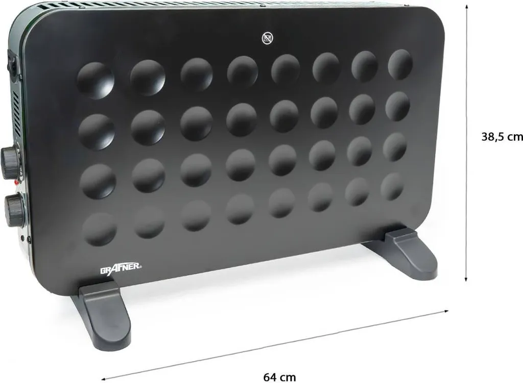 Grafner® Konvektor Elektro Heizung 2000 Watt Heizgerät Matt Schwarz DK11046 3 Grafner® Konvektor Elektro Heizung 2000 Watt Heizgerät Matt Schwarz DK11046 – Bild 3