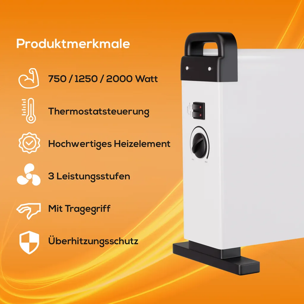Tronitechnik KH-101 Heizgerät Konvektor Radiator Heizung Stufenlose Thermosteuerung (750W / 1.250W / 2.000W) 10 Tronitechnik KH-101 Heizgerät Konvektor Radiator Heizung Stufenlose Thermosteuerung (750W / 1.250W / 2.000W) – Bild 10