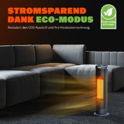 Monzana Keramik Heizlüfter 2000W 4 Betriebsmodi 15-35°C Energiesparend 70° Oszillation Timer Leise Fernbedienung Elektroheizung Heizstrahler, Farbe:schwarz -Luft Wrame Haus Geschaft bb7aa2b0ec056c469302a1227c7d0b03