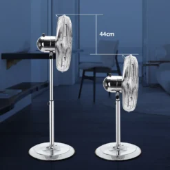 Aigostar Emery - Ventilator Standventilator Metall Mit Oszillation 90° Im Chrom -Design - Höhen Verstellbarer Standfuß Industriell Mechanisch Standlüfter 3 Geschwindigkeit 4 Blätter 60 Watt Silber -Luft Wrame Haus Geschaft bd50546750fd31a0e2fae2f28878214c