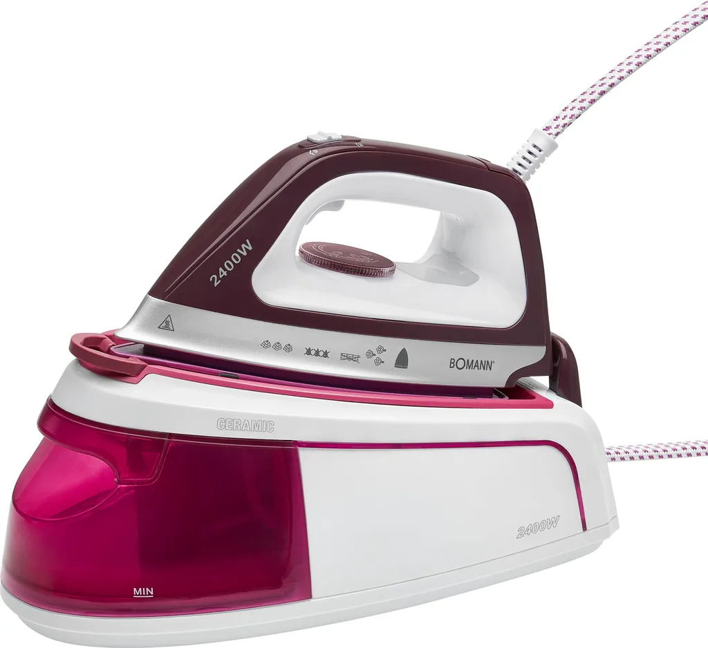 Bomann DBS 6034 CB Dampfbügelstation, Superglide-Keramiksohle, 3,5 Bar Dampfdruck, Elektronisches Anti-Tropf-System, 2300W, Weiß-flieder 5 Bomann DBS 6034 CB Dampfbügelstation, Superglide-Keramiksohle, 3,5 Bar Dampfdruck, Elektronisches Anti-Tropf-System, 2300W, Weiß-flieder – Bild 5