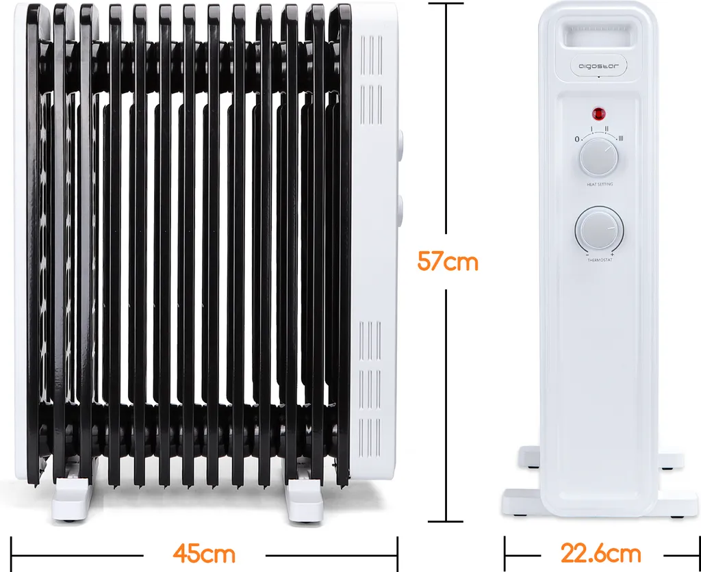 Aigostar 2500W Ölradiator Energiesparender, Elektro Heizkörper Mit 13 Rippen, 3 Heizstufen, Elektroradiator Elektro Heizung 7 Aigostar 2500W Ölradiator Energiesparender, Elektro Heizkörper Mit 13 Rippen, 3 Heizstufen, Elektroradiator Elektro Heizung – Bild 7