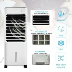 4in1 Mobile Klimagerät Luftkühler Standventilator Luftbefeuchter Luftreiniger Standventilator -Luft Wrame Haus Geschaft bfb669649e8101f3461bd6a9987d021f