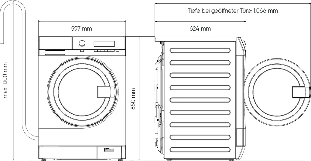 Electrolux Waschmaschine MyPRO Professional 8kg 1400U/min Edelstahl WE170V 3 Electrolux Waschmaschine MyPRO Professional 8kg 1400U/min Edelstahl WE170V – Bild 3