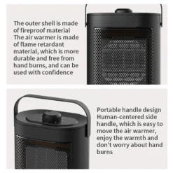 Heizlüfter Energiesparend 1500W, Elektrisch Heizung, PTC Keramik Heizung, Überhitzungs Und Kippschutz, 3 Heizstufen, 70° Oszillation, Für Zimmer, Büro, Wohnräume -Luft Wrame Haus Geschaft c0e9529b8750954d86e9f81f1f905034