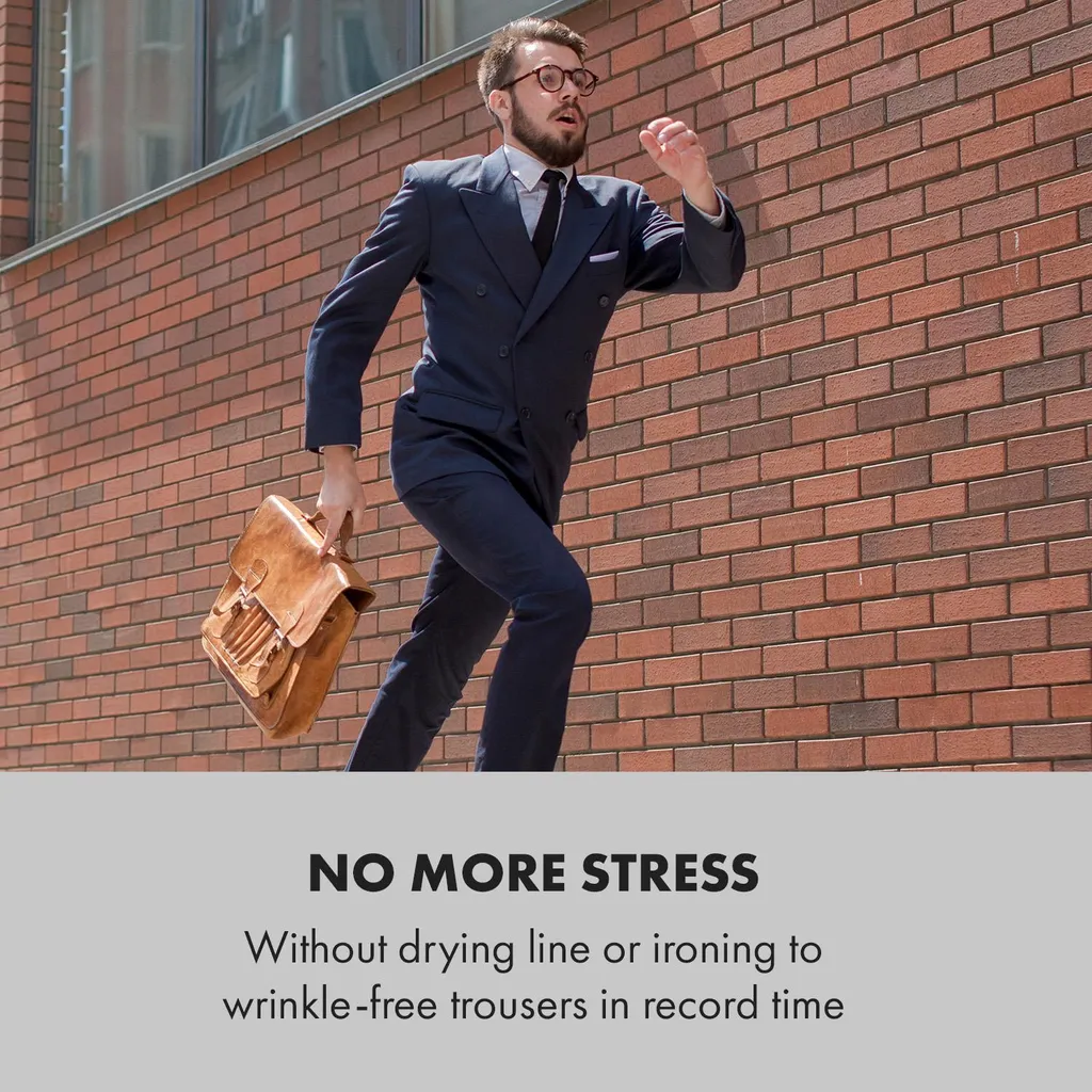 Klarstein ShirtButler Pro Automatischer Trockner Hosentrockner Hosenbügler , 2-in-1 System , 1200 Watt , Easy-Dry Technologie , Multi Size: S - XL , Thermal Safety System , 6-stufiger Timer: Bis 3 Stunden , Trocknungstemperatur: 30 - 70 °C , Bis Zu 2 Kg Maximalgewicht , LED-Kontrolllicht , Wechselbare Trocknungsaufsätze , Material: Oxford-Nylon , Weiß 2 Klarstein ShirtButler Pro Automatischer Trockner Hosentrockner Hosenbügler , 2-in-1 System , 1200 Watt , Easy-Dry Technologie , Multi Size: S - XL , Thermal Safety System , 6-stufiger Timer: Bis 3 Stunden , Trocknungstemperatur: 30 - 70 °C , Bis Zu 2 Kg Maximalgewicht , LED-Kontrolllicht , Wechselbare Trocknungsaufsätze , Material: Oxford-Nylon , Weiß – Bild 2