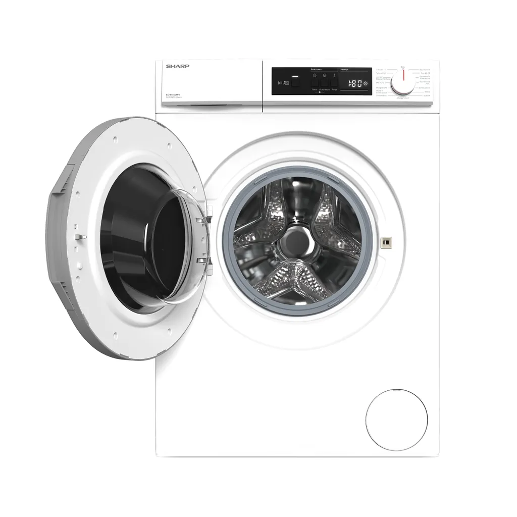 Sharp ES-W814IAW1-DE Waschmaschine (8 Kg / 1400 U/Min) Mit LED Display, Inverter Motor, Überlaufschutz Und AquaStop (weiß) 9 Sharp ES-W814IAW1-DE Waschmaschine (8 Kg / 1400 U/Min) Mit LED Display, Inverter Motor, Überlaufschutz Und AquaStop (weiß) – Bild 9