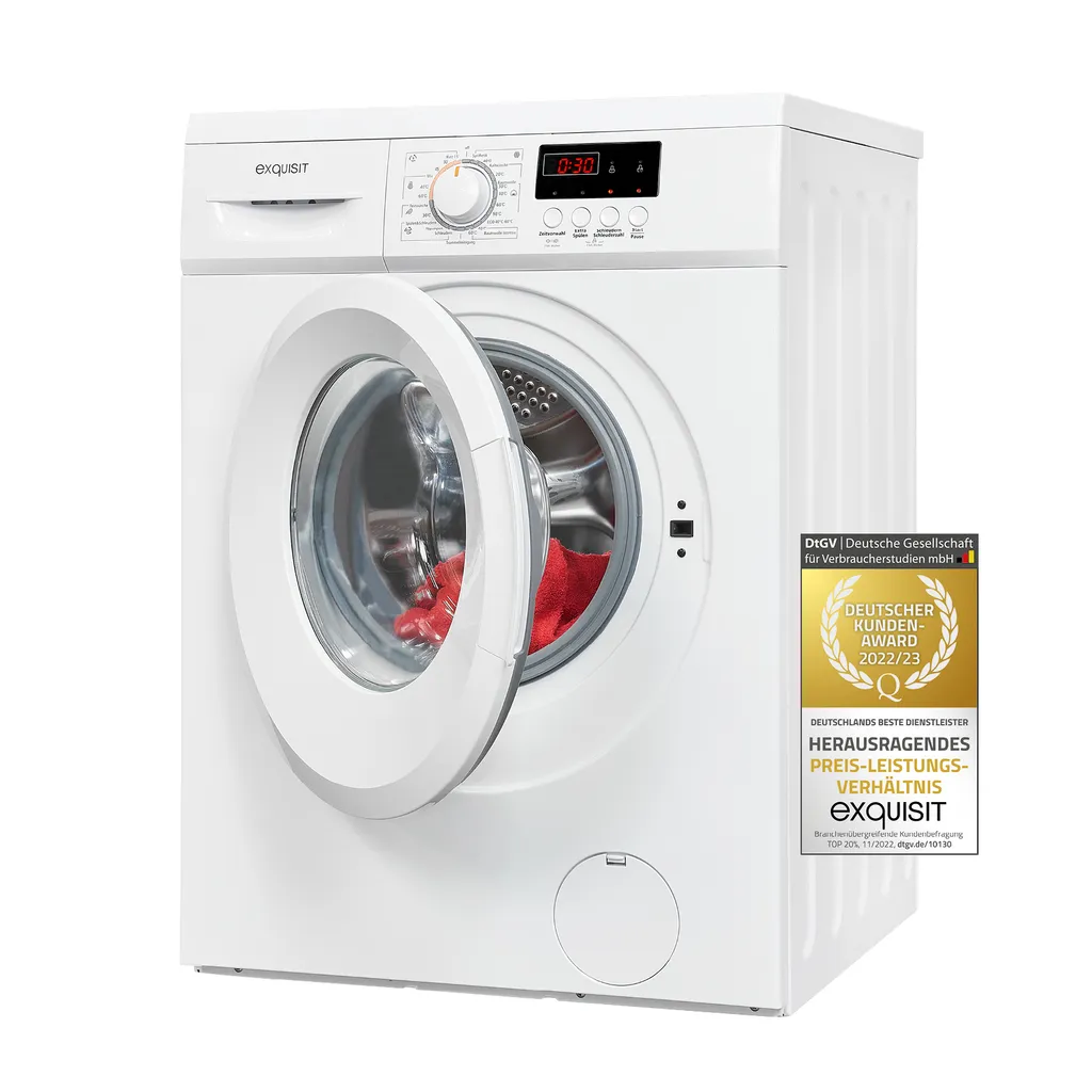 Exquisit Waschmaschine WA8014-030E Weiss | 8 Kg Fassungsvermögen | 1400 U/min 1 Exquisit Waschmaschine WA8014-030E Weiss | 8 Kg Fassungsvermögen | 1400 U/min