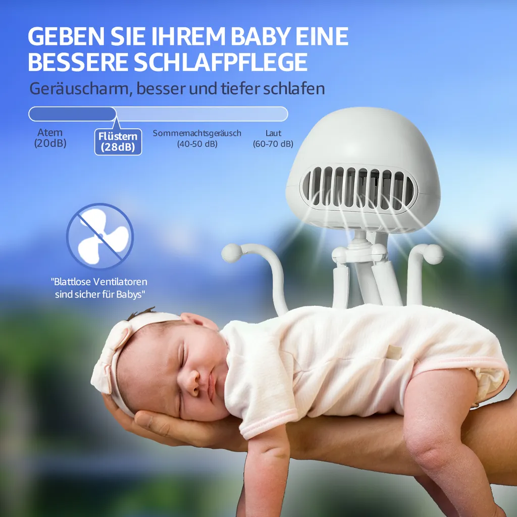 CMYBABEE Kinderwagen Ventilator, Tragbarer Blattloser Ventilator, 3-Gang-Optionen, Wiederaufladbarer, USB Ventilator, Für Kinderwagen, Schreibtisch, Zelt Und Reise, Handheld Ventilator-Weiß 9 CMYBABEE Kinderwagen Ventilator, Tragbarer Blattloser Ventilator, 3-Gang-Optionen, Wiederaufladbarer, USB Ventilator, Für Kinderwagen, Schreibtisch, Zelt Und Reise, Handheld Ventilator-Weiß – Bild 9