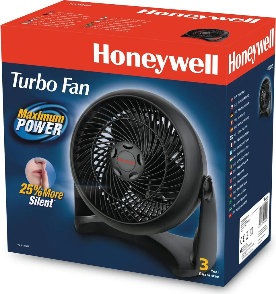 Honeywell HT-900E Kraftvoller Und Geräuscharmer Turbo-Ventilator, Schwarz 4 Honeywell HT-900E Kraftvoller Und Geräuscharmer Turbo-Ventilator, Schwarz – Bild 4