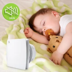 Wolketon Badluefter 150mm Feuchtesensor Timer CE Ventilator Mit Rueckflussleitblech Wandluefter -Luft Wrame Haus Geschaft c79c0ae38bccbf527ed7a82fd5de5772