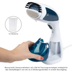 Clatronic Dampfbürste DB 3717 Weiß/blau, 200 Ml Wassertank -Luft Wrame Haus Geschaft c91bc606443c2338b24e5717cd934715