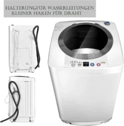 COSTWAY Waschmaschine, Toplader, Waschvollautomat Miniwaschmaschine, 3,5kg Kapazität, 7 Programme, Pump, LED-Anzeige, -Luft Wrame Haus Geschaft cade5a57055046c740e9be317932ec8f