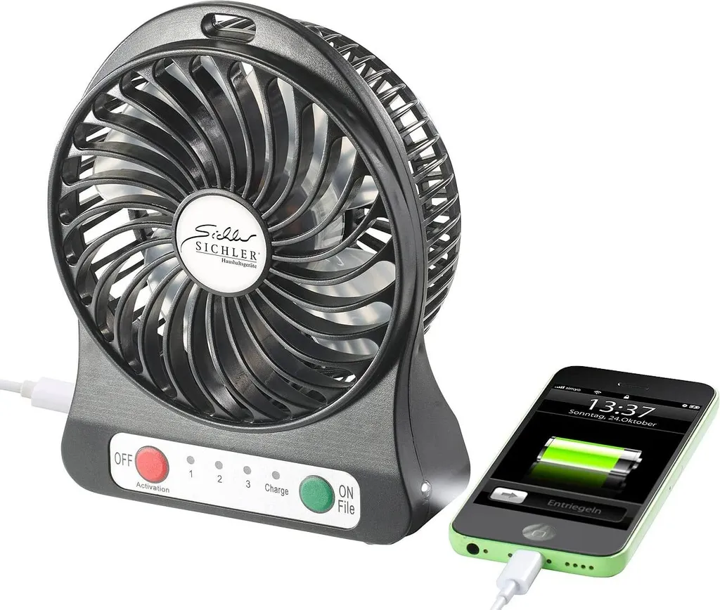 3in1 Akku Tisch-Ventilator Mit Powerbank-Funktion + Leuchte / Lampe 1.800 MAh Auto Camping 1 3in1 Akku Tisch-Ventilator Mit Powerbank-Funktion + Leuchte / Lampe 1.800 MAh Auto Camping