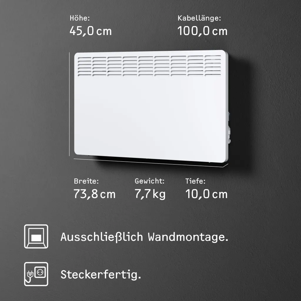 STIEBEL ELTRON Wand-Konvektor CNS 200 Trend Für Ca. 20 M², 2 KW, LC-Display, Wochentimer, Offene Fenster Erkennung, 236528 6 STIEBEL ELTRON Wand-Konvektor CNS 200 Trend Für Ca. 20 M², 2 KW, LC-Display, Wochentimer, Offene Fenster Erkennung, 236528 – Bild 6