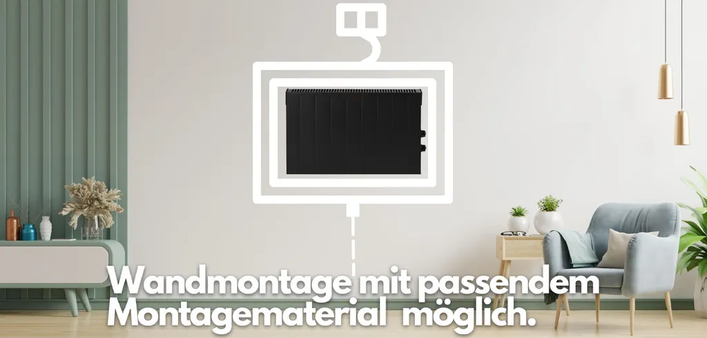 Zilan Design Konvektor Mit 2500 Watt | Überhitzungsschutz | Thermostat | 2 Leistungsstufen | Wandmontage Möglich 4 Zilan Design Konvektor Mit 2500 Watt | Überhitzungsschutz | Thermostat | 2 Leistungsstufen | Wandmontage Möglich – Bild 4