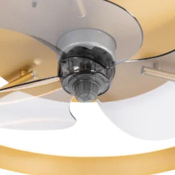 QAZQA - Modern Deckenventilator Mit Beleuchtung Messing Inkl. LED Mit Fernbedienung - Maddy Dimmer I Dimmbar I Wohnzimmer I Schlafzimmer - Stahl Rund - I (nicht Austauschbare) LED 10 QAZQA - Modern Deckenventilator Mit Beleuchtung Messing Inkl. LED Mit Fernbedienung - Maddy Dimmer I Dimmbar I Wohnzimmer I Schlafzimmer - Stahl Rund - I (nicht Austauschbare) LED -Luft Wrame Haus Geschaft d05f1f6ef563894714650db4d29af0db