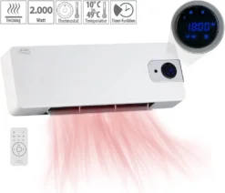 Sichler Keramik Wandheizlüfter LV-820.w Mit Digitalem Thermostat, Oszillation, 2.000 W