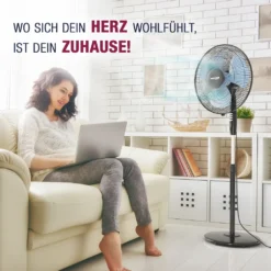 RelaxxNow Super Leiser Standventilator Mit 45W Motoren Leistung, Oszillierender Ventilator Mit 3 Geschwindigkeitsstufen Und Höhenverstellbarkeit Bis 131cm, 41 DB Schlafmodus & 41cm Durchmesser, VTX100 16 RelaxxNow Super Leiser Standventilator Mit 45W Motoren Leistung, Oszillierender Ventilator Mit 3 Geschwindigkeitsstufen Und Höhenverstellbarkeit Bis 131cm, 41 DB Schlafmodus & 41cm Durchmesser, VTX100 -Luft Wrame Haus Geschaft d0b4379d5594ee72cf6427574bca7646