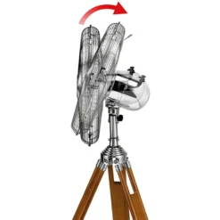 Unold KOLONIAL Design-Standventilator Aus Kiefernholz (Chrom- & Holzoptik, 50 Watt, Dreifuß, 3 Stufen, Oszillation) -Luft Wrame Haus Geschaft d1c8d59f631b204bcb07832c55b28290