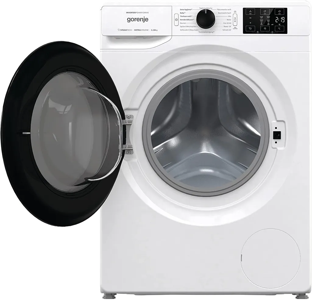 Gorenje WNEI 14 APS Waschmaschine Mit Dampffunktion - 10 Kg Fassungsvermögen - 1400 U/min -16 Programme Inverter Motor - Edelstahltrommel - AquaStop - Kindersicherung - SterilTub - Weiß 4 Gorenje WNEI 14 APS Waschmaschine Mit Dampffunktion - 10 Kg Fassungsvermögen - 1400 U/min -16 Programme Inverter Motor - Edelstahltrommel - AquaStop - Kindersicherung - SterilTub - Weiß – Bild 4